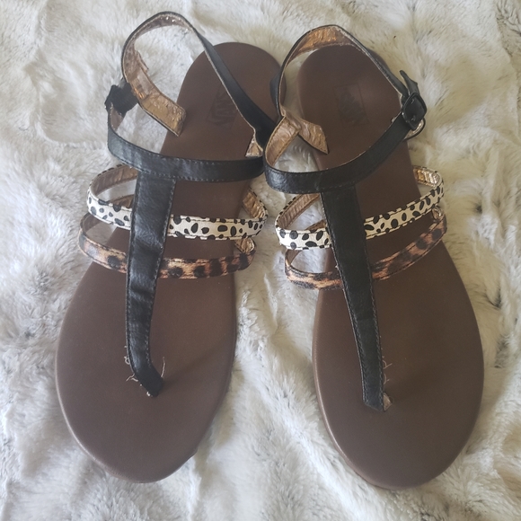 dalmation print sandals